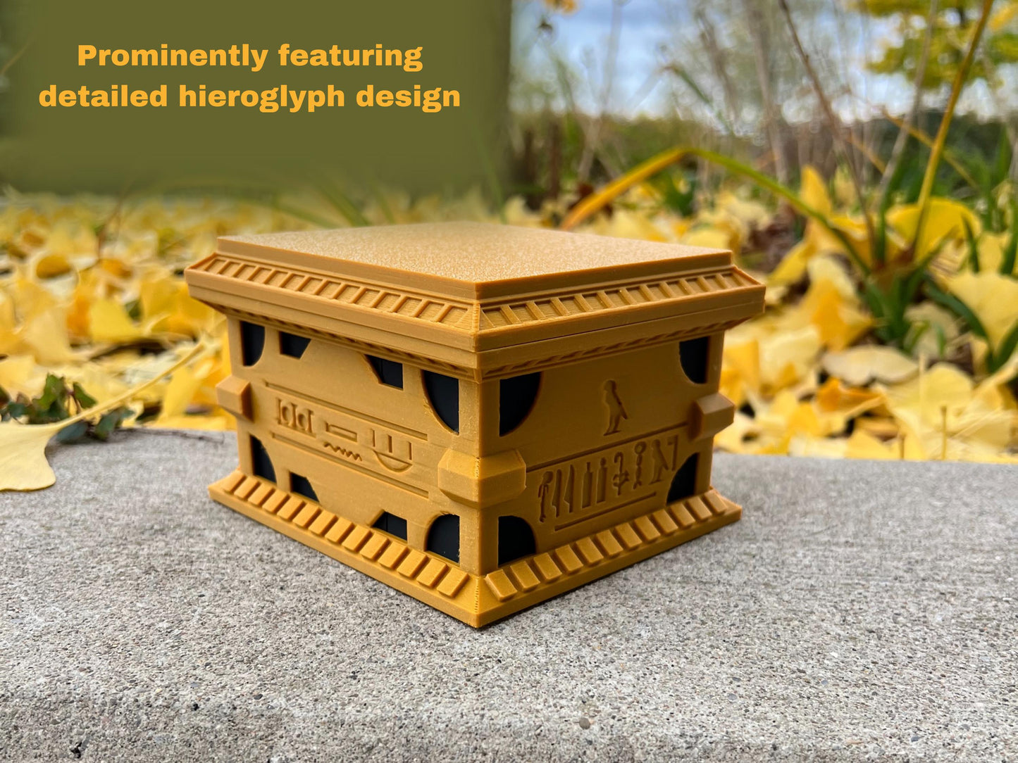 Gold Sarcophagus Deck Box: 3D Printed Card Storage for Yu-Gi-Oh!