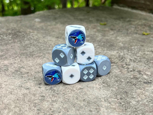 Blue Eyes White Dragon Dice Set: Yu-Gi-Oh! TCG, 3D Printed D6