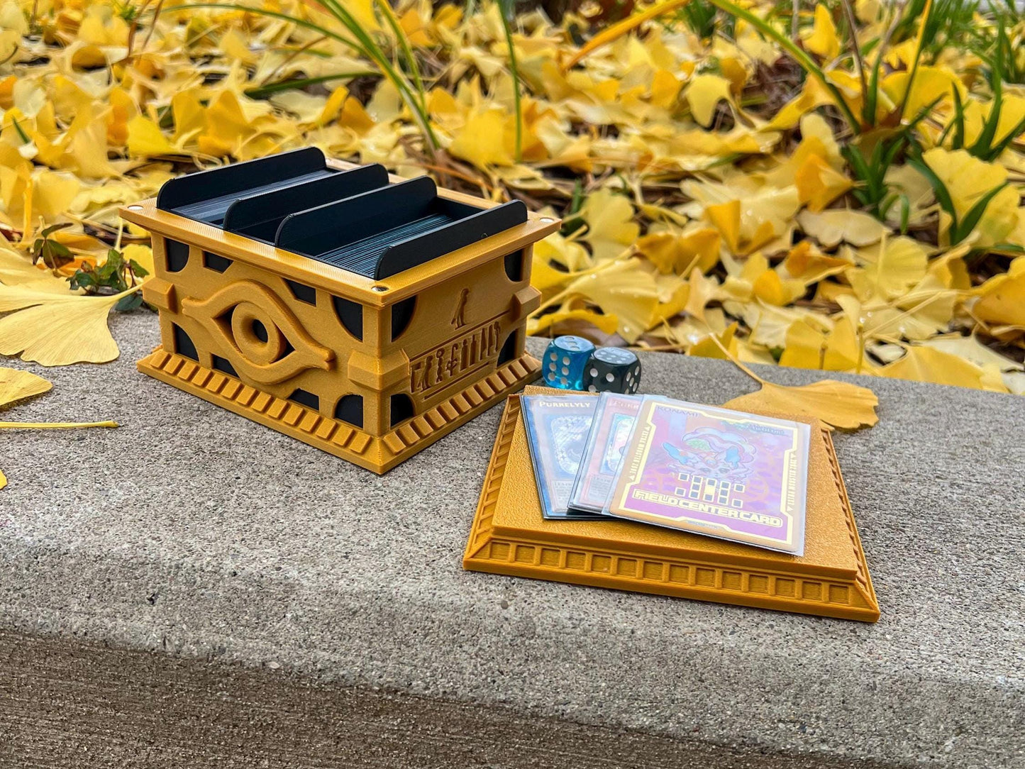 Gold Sarcophagus Deck Box: 3D Printed Card Storage for Yu-Gi-Oh!