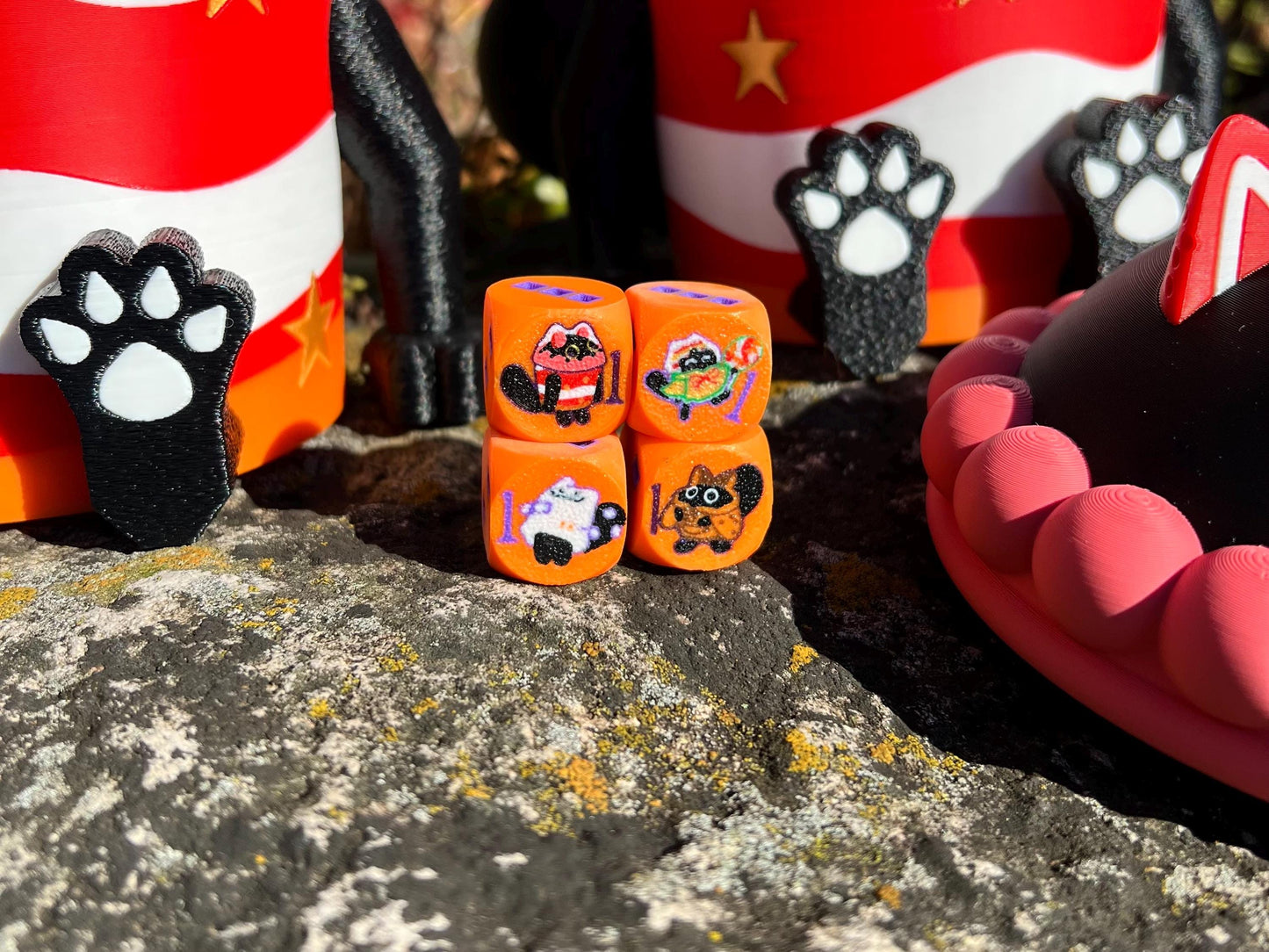 Yummy Dice – Yu-Gi-Oh Inspired Custom D6 | 3D Printed TCG Dice Set for Duelists & Collectors