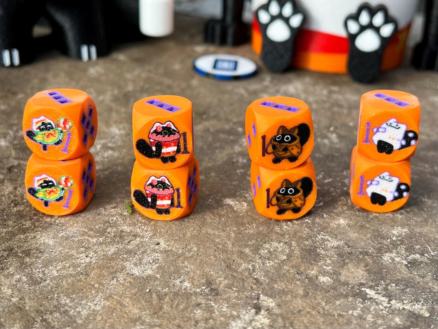 Yummy Dice – Yu-Gi-Oh Inspired Custom D6 | 3D Printed TCG Dice Set for Duelists & Collectors