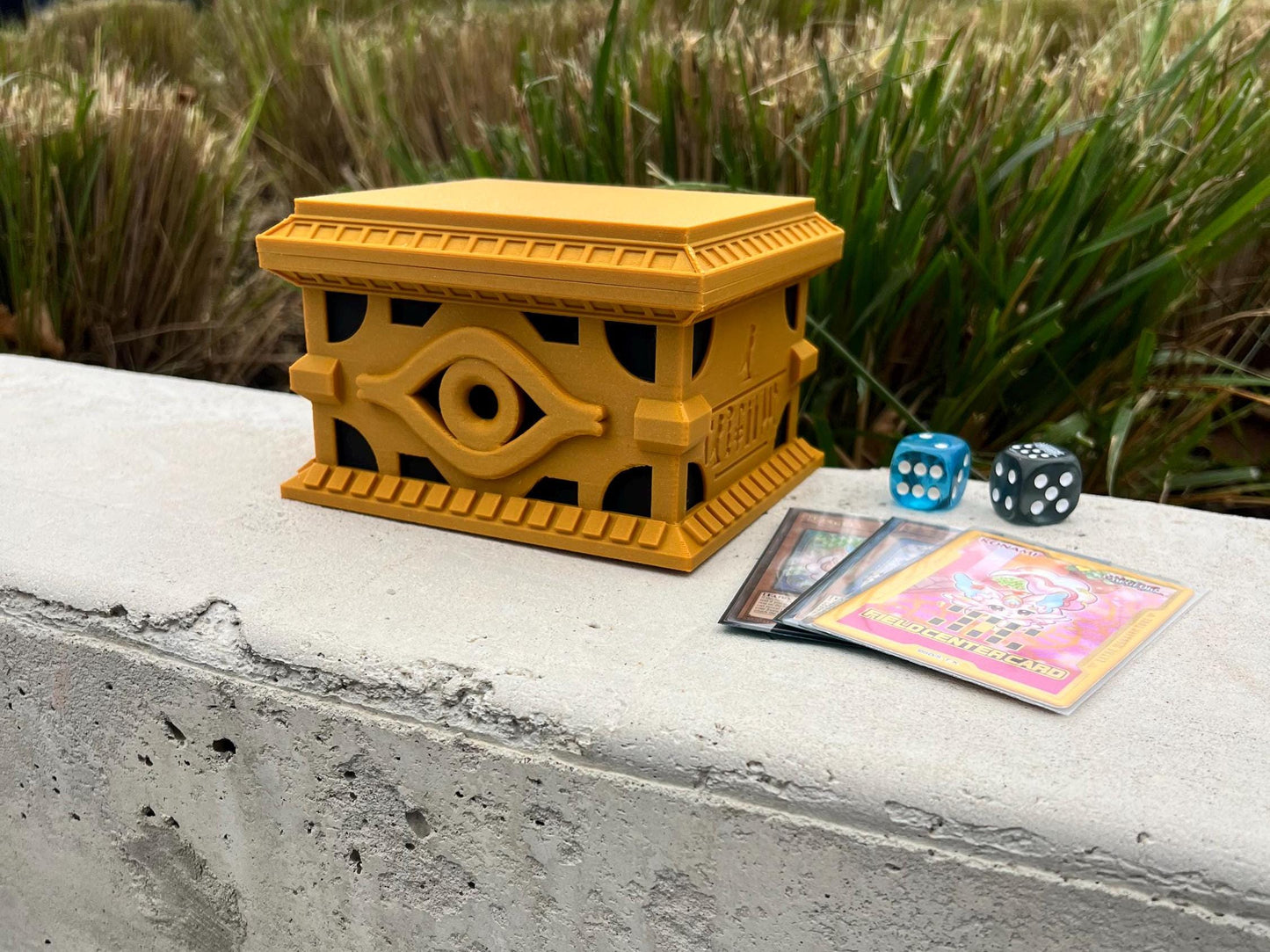 Gold Sarcophagus Deck Box: 3D Printed Card Storage for Yu-Gi-Oh!