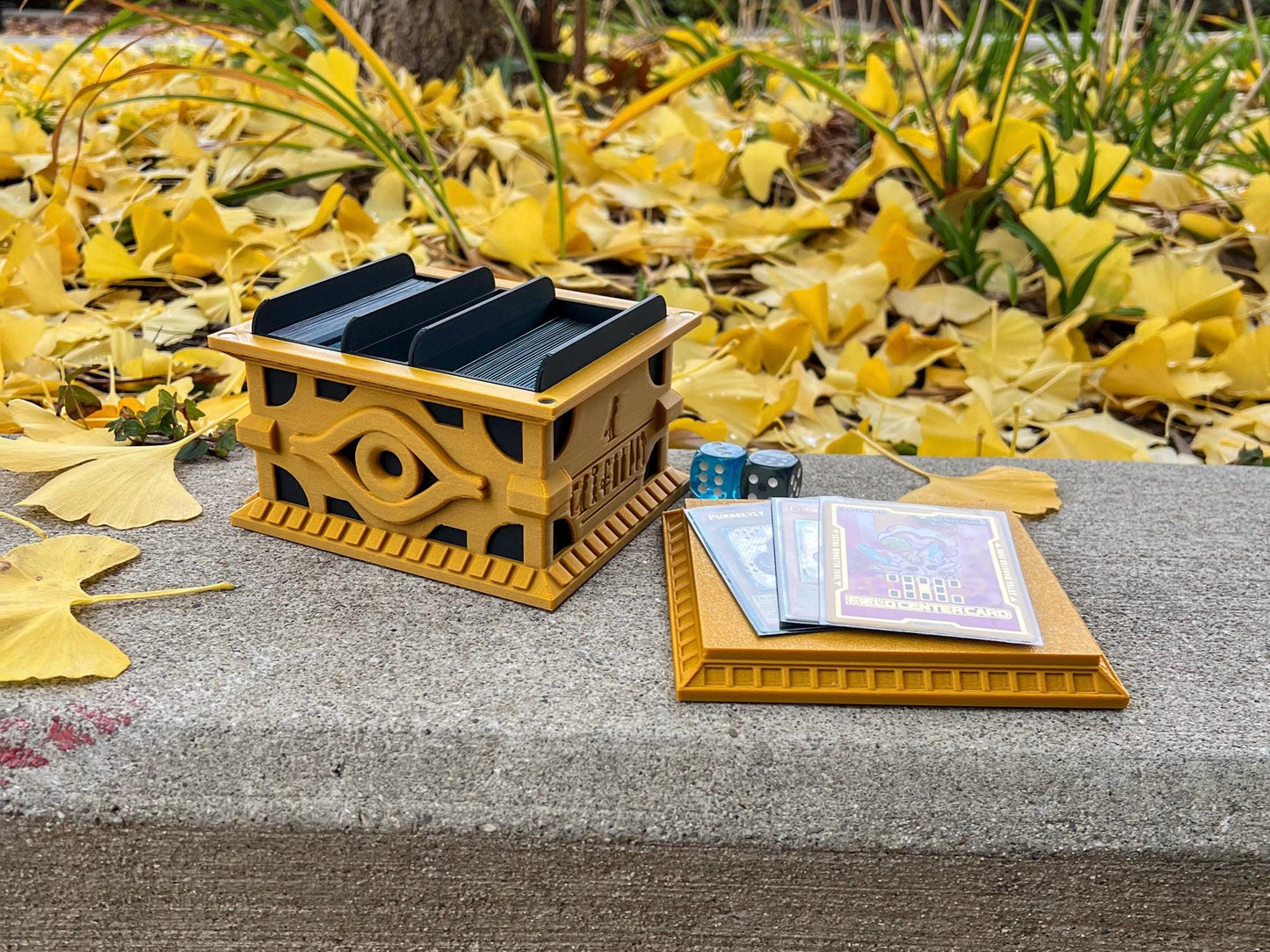 Gold Sarcophagus Deck Box: 3D Printed Card Storage for Yu-Gi-Oh!