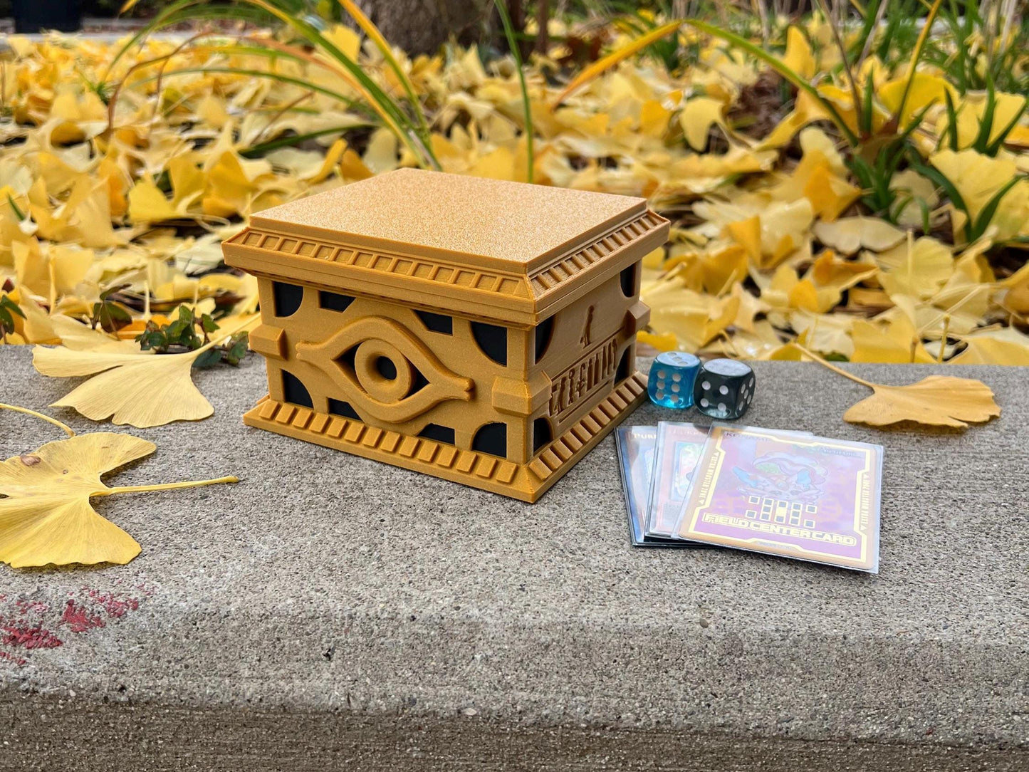Gold Sarcophagus Deck Box: 3D Printed Card Storage for Yu-Gi-Oh!