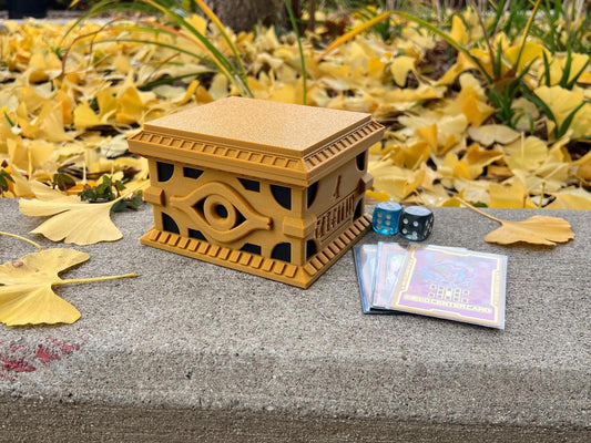 Gold Sarcophagus Deck Box: 3D Printed Card Storage for Yu-Gi-Oh!