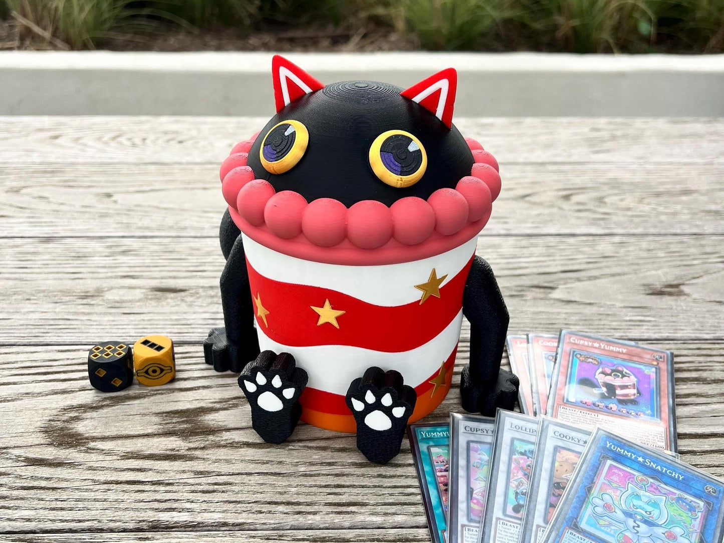 Cupsy Yummy Deck Box – Cat Slushy Card Holder for Yu-Gi-Oh!