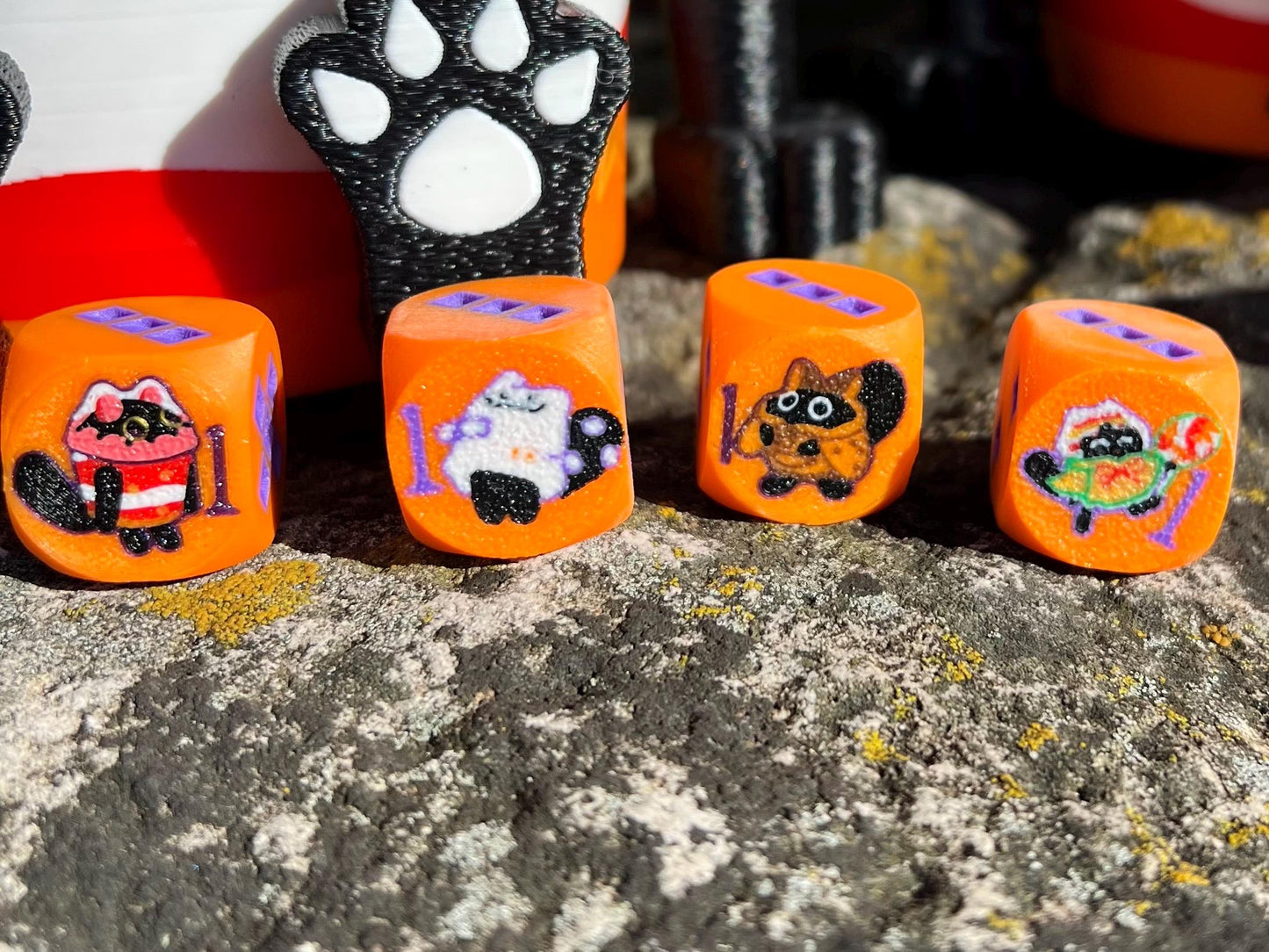 Yummy Dice – Yu-Gi-Oh Inspired Custom D6 | 3D Printed TCG Dice Set for Duelists & Collectors