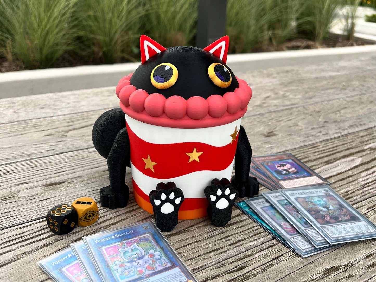 Cupsy Yummy Deck Box – Cat Slushy Card Holder for Yu-Gi-Oh!