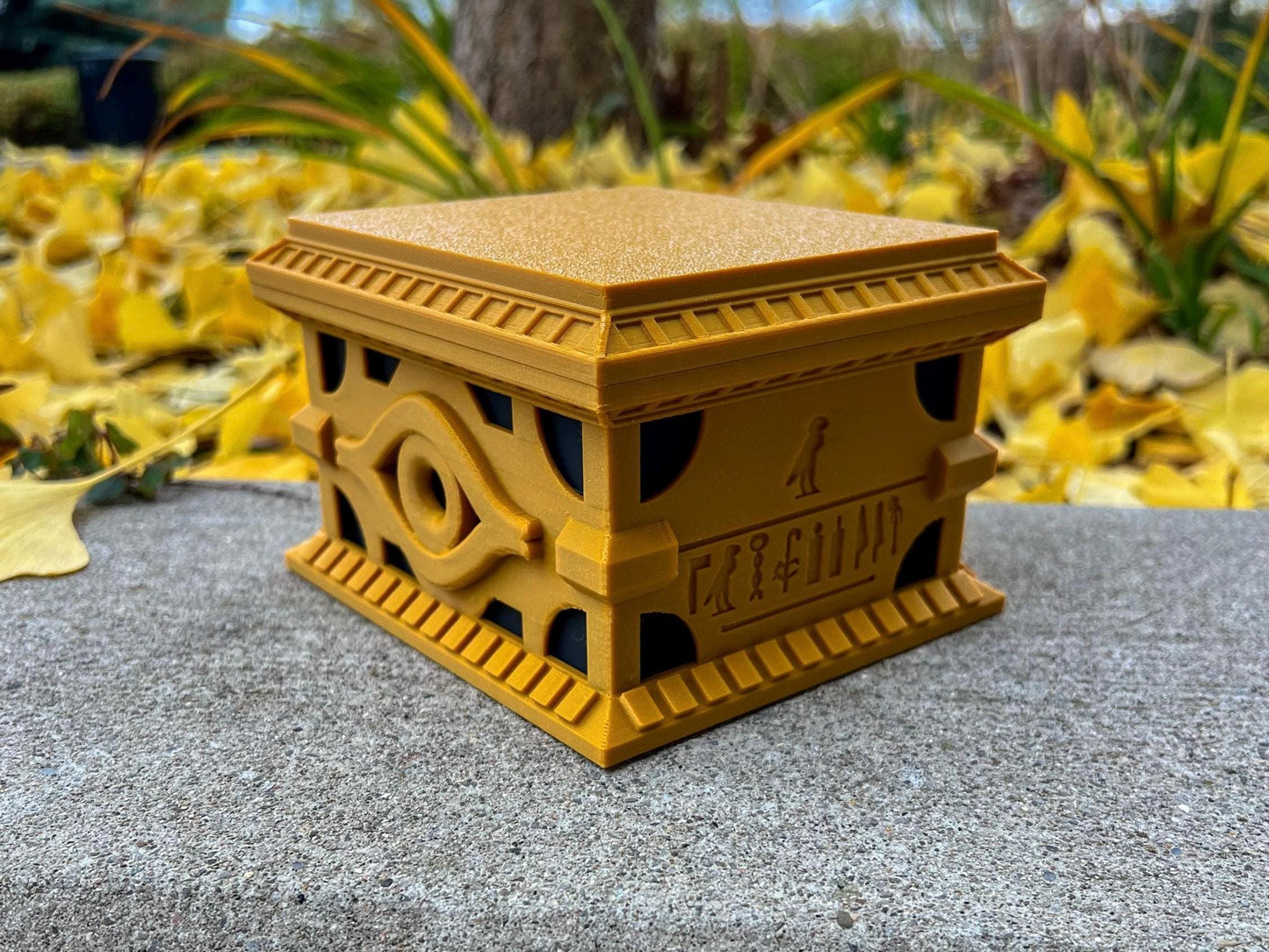Gold Sarcophagus Deck Box: 3D Printed Card Storage for Yu-Gi-Oh!